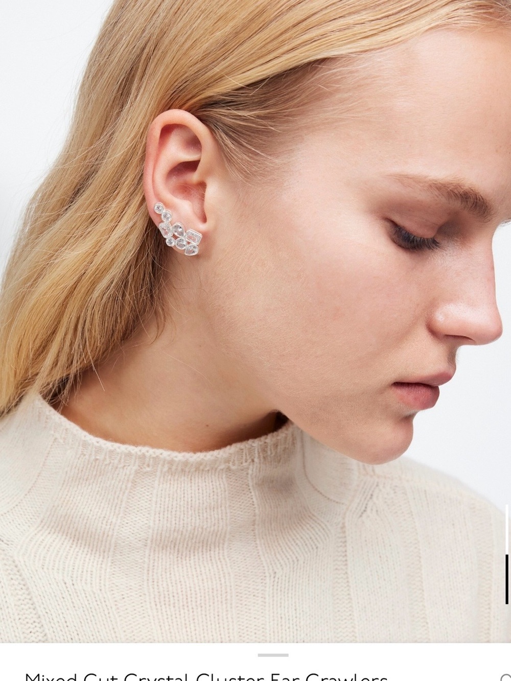 Madewell Cut Crystal Cluster crawler earrings
